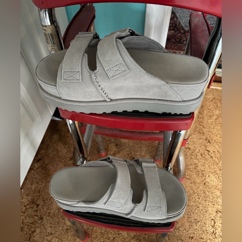 UGG Women’s  Double-Strap Slide Sandals in Light Gray